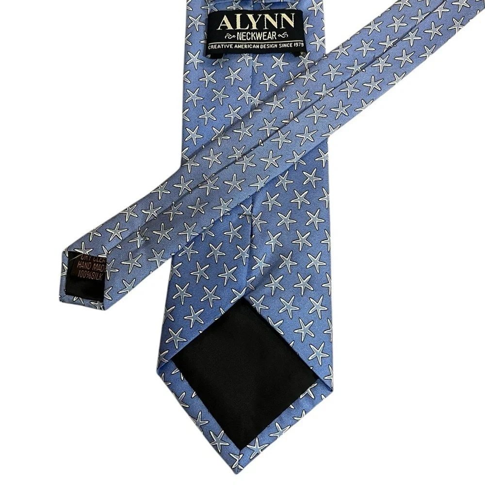 ALYNN blue silk starfish tie